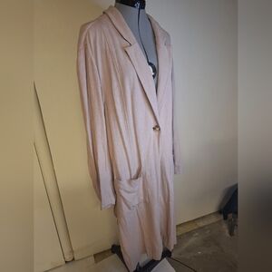 Beige/Tan Long Lightweight Blazer Size Large